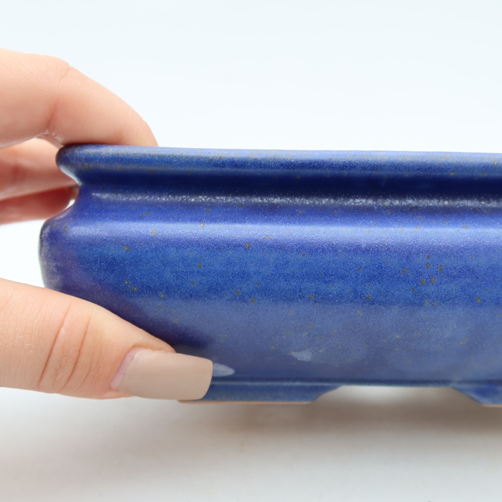 Ceramic bonsai bowl 15,5 x 15,5 x 6 cm, colour blue