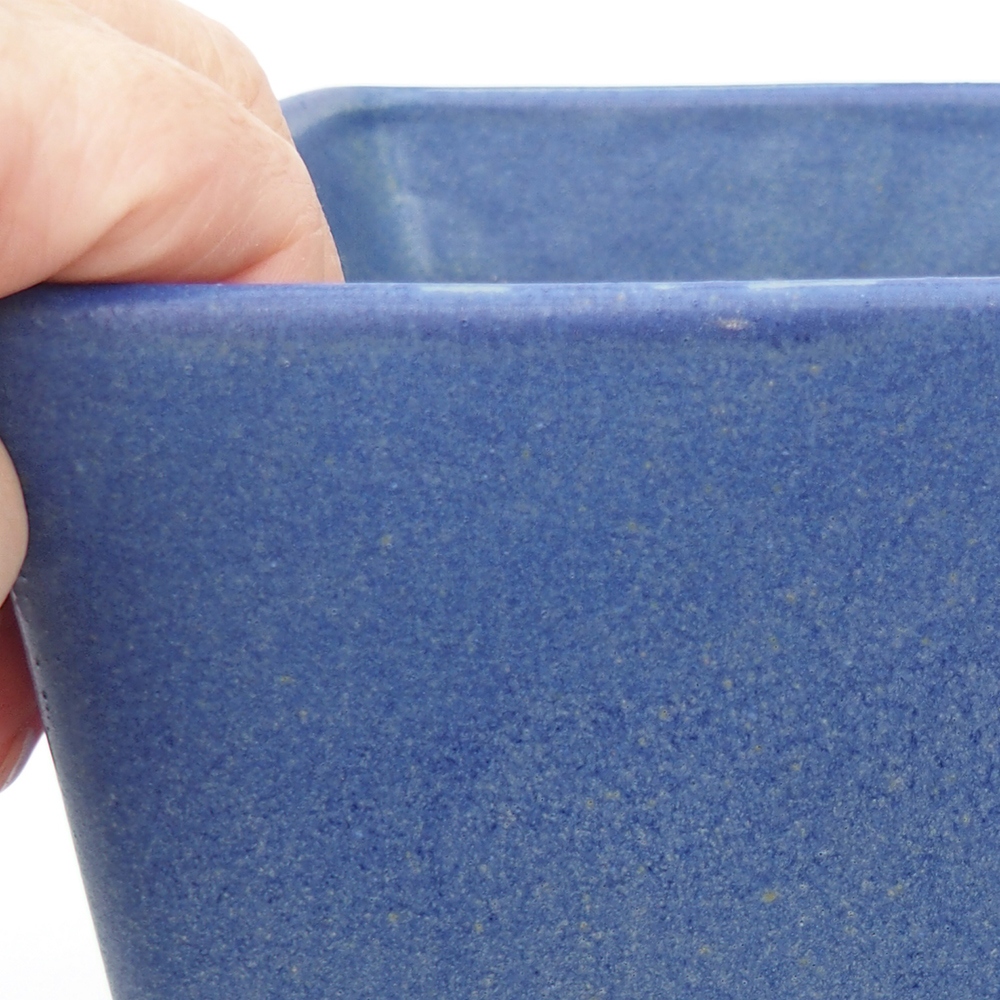 Ceramic bonsai bowl 13 x 13 x 13 cm, colour blue