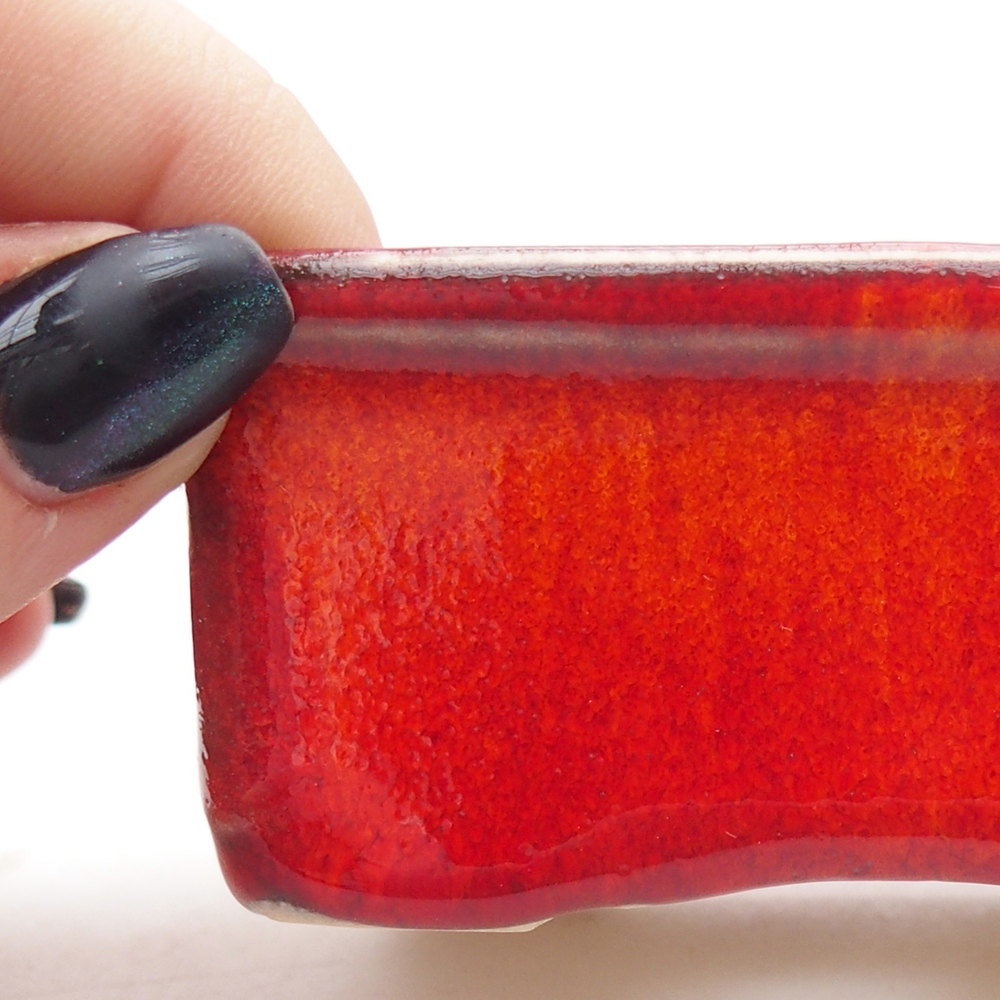 Mini bonsai bowl 8,5 x 6,5 x 3,5 cm, colour red