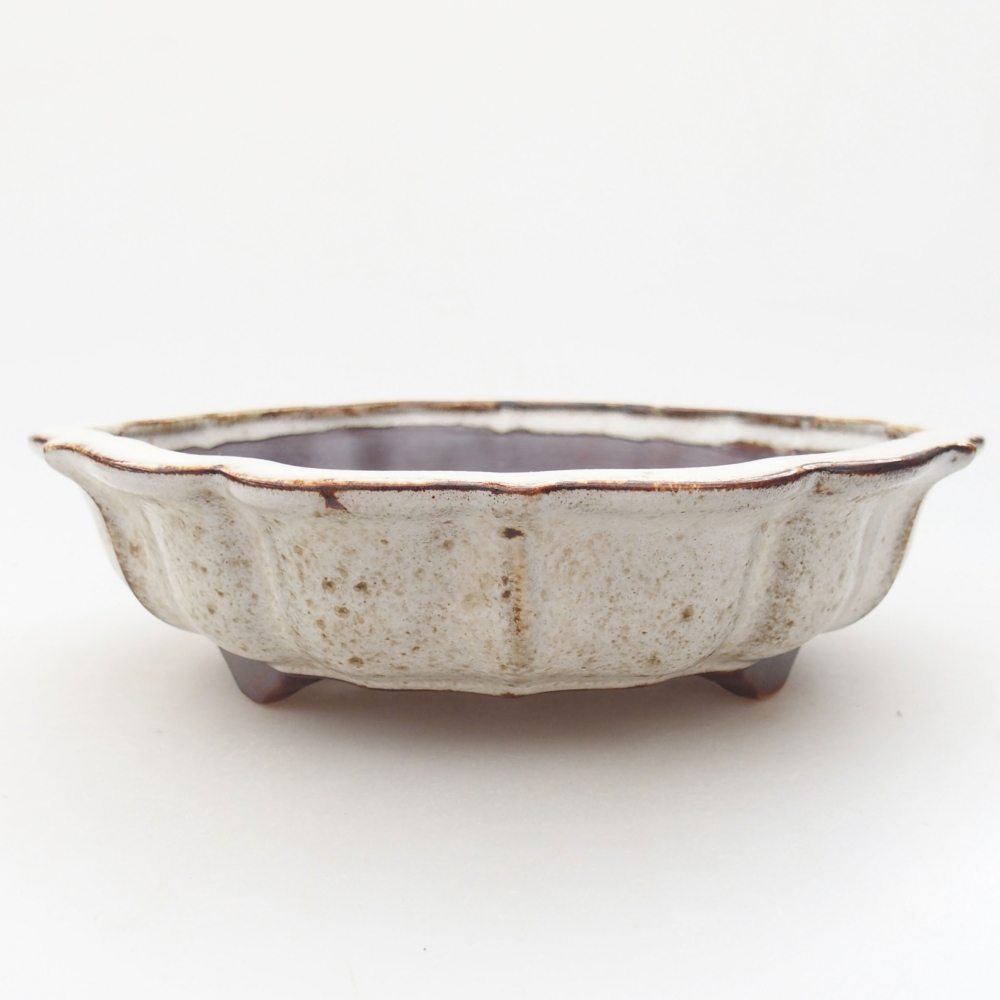 Ceramic bonsai bowl 18 x 18 x 5 cm, color white