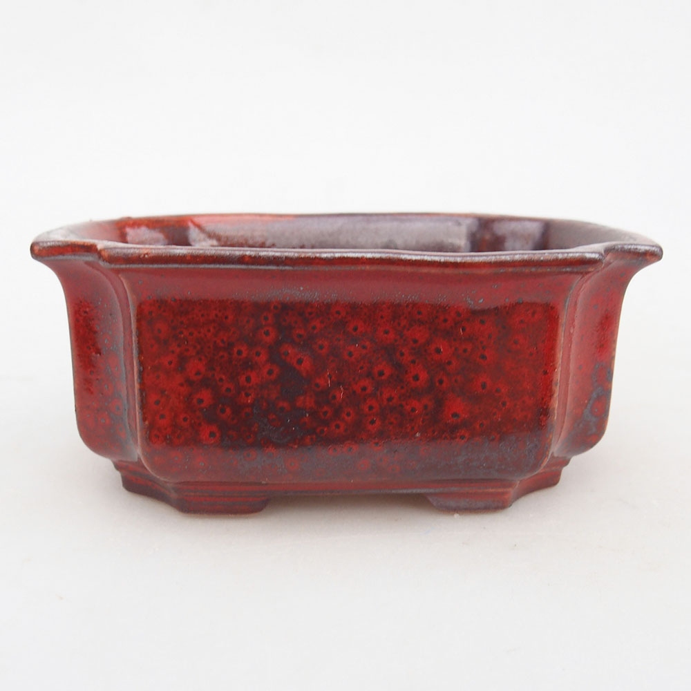 Ceramic bonsai bowl 12,5 x 9 x 5,5 cm, colour red
