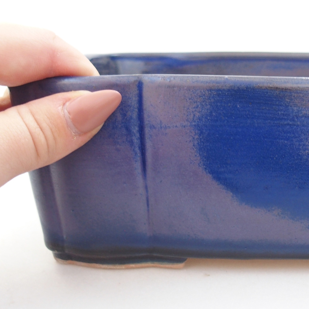 Ceramic bonsai bowl 20,5 x 17 x 7 cm, colour blue