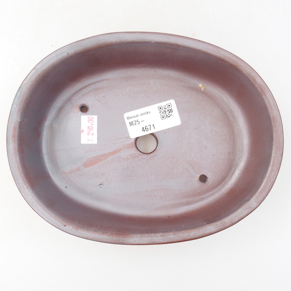 Ceramic bonsai bowl 18,5 x 14,5 x 5 cm, color metallic