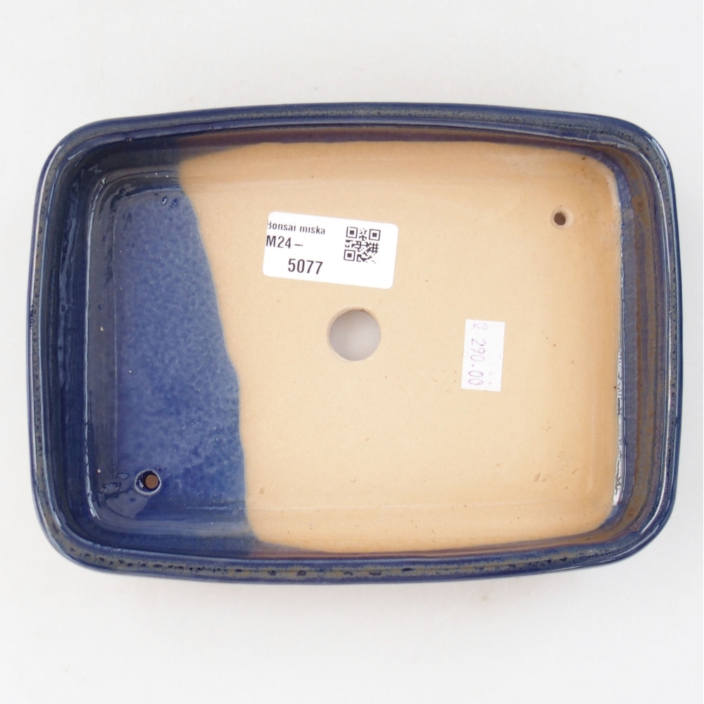 Ceramic bonsai bowl 18 x 13,5 x 4 cm, color blue