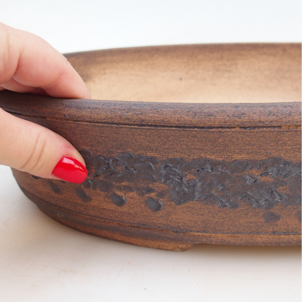 Bonsai bowl 32,5 x 25 x 7,5 cm , colour brown