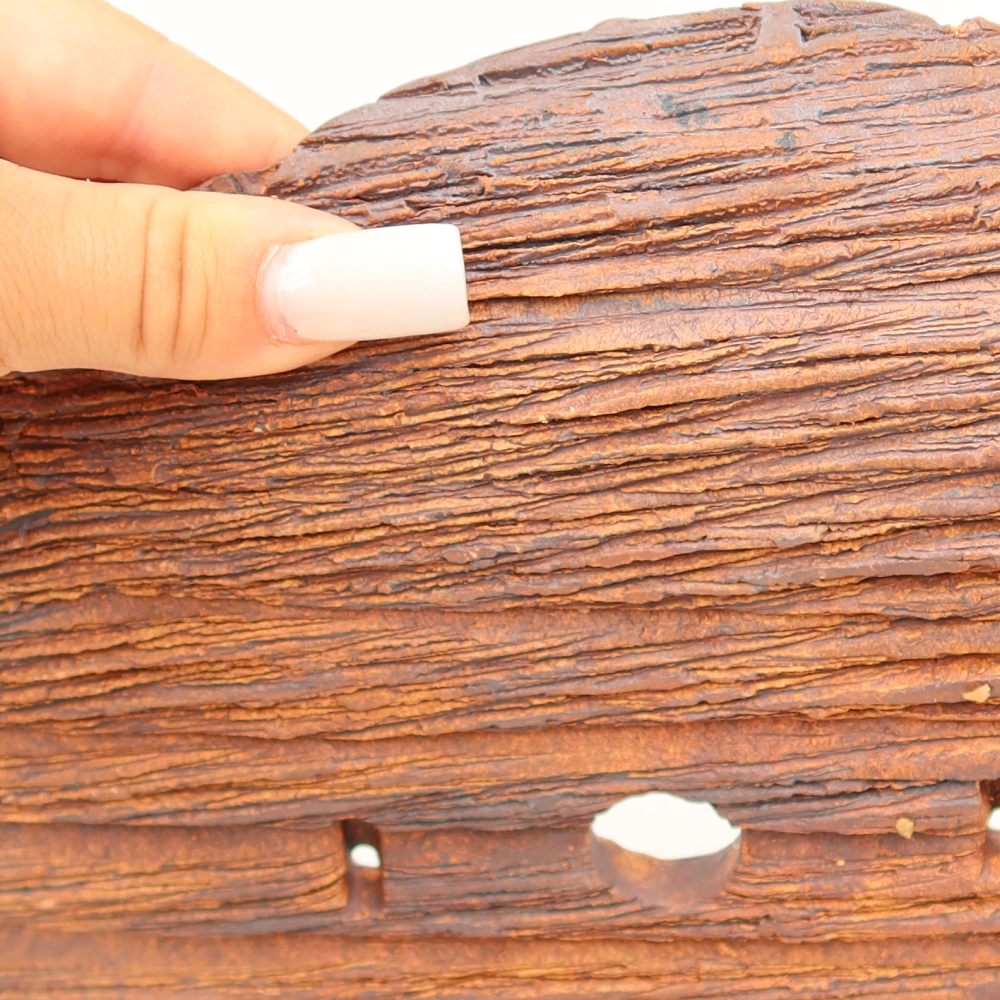Ceramic Shell  30.5 x 18 x 3.5 cm, brown