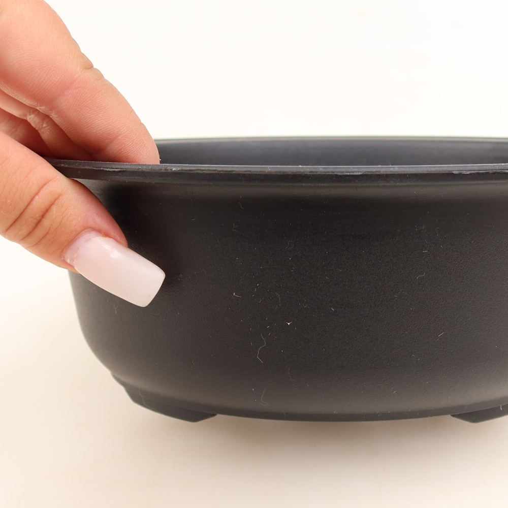 MP-27 Black Plastic Bonsai Pot - 18.5 x 14.5 x 7 cm