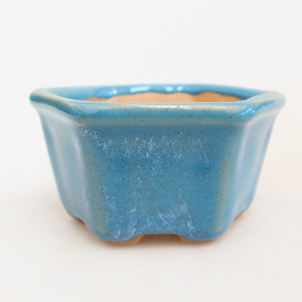 Ceramic bonsai pot, 7.5 x 7 x 4 cm, blue