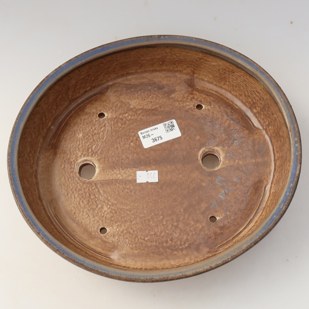 Ceramic bonsai pot, 27 x 24 x 6 cm, blue