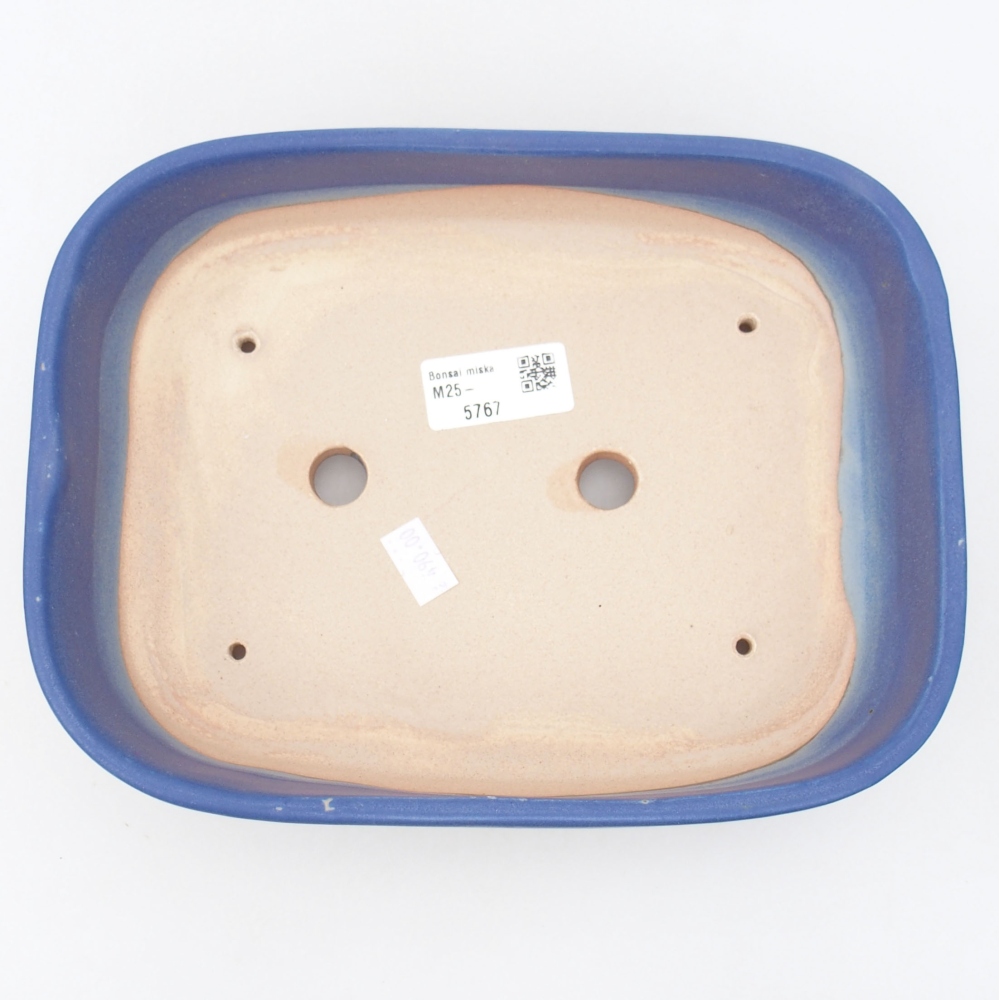 Ceramic bonsai bowl 23 x 17,5 x 5,5 cm, color blue
