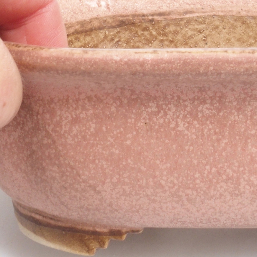 Ceramic bonsai bowl 11,5 x 16 x 6,5 cm, color pink