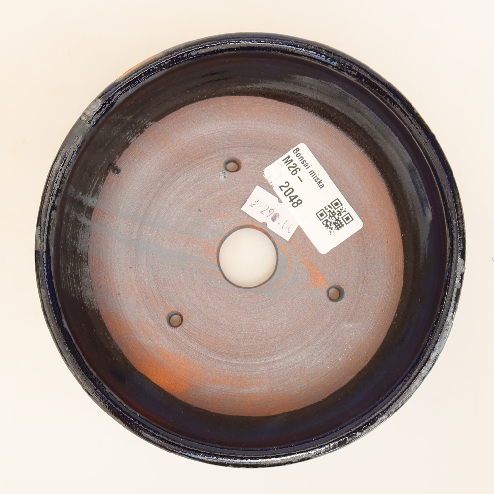 Ceramic bonsai pot, 14 x 14 x 5 cm, blue