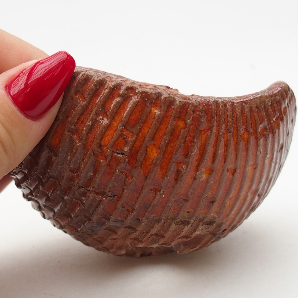 Ceramic shell 9 x 9 x 5 cm , colour orange