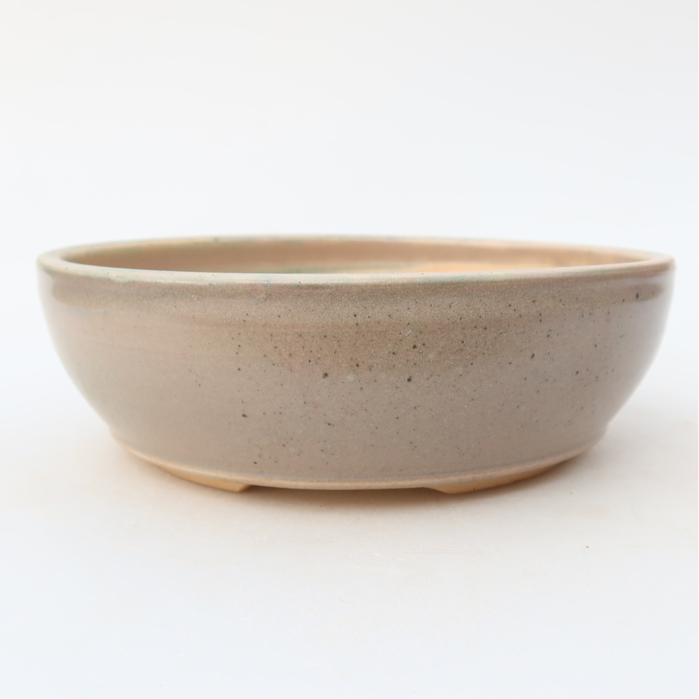 Ceramic bonsai pot, 16.5 x 16.5 x 5 cm, beige