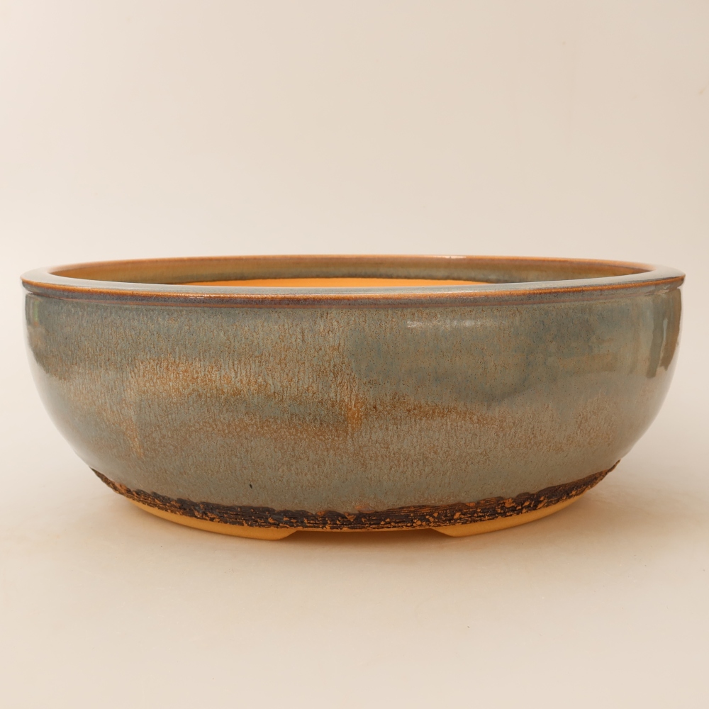 Ceramic bonsai pot, 28 x 28 x 9 cm, gray