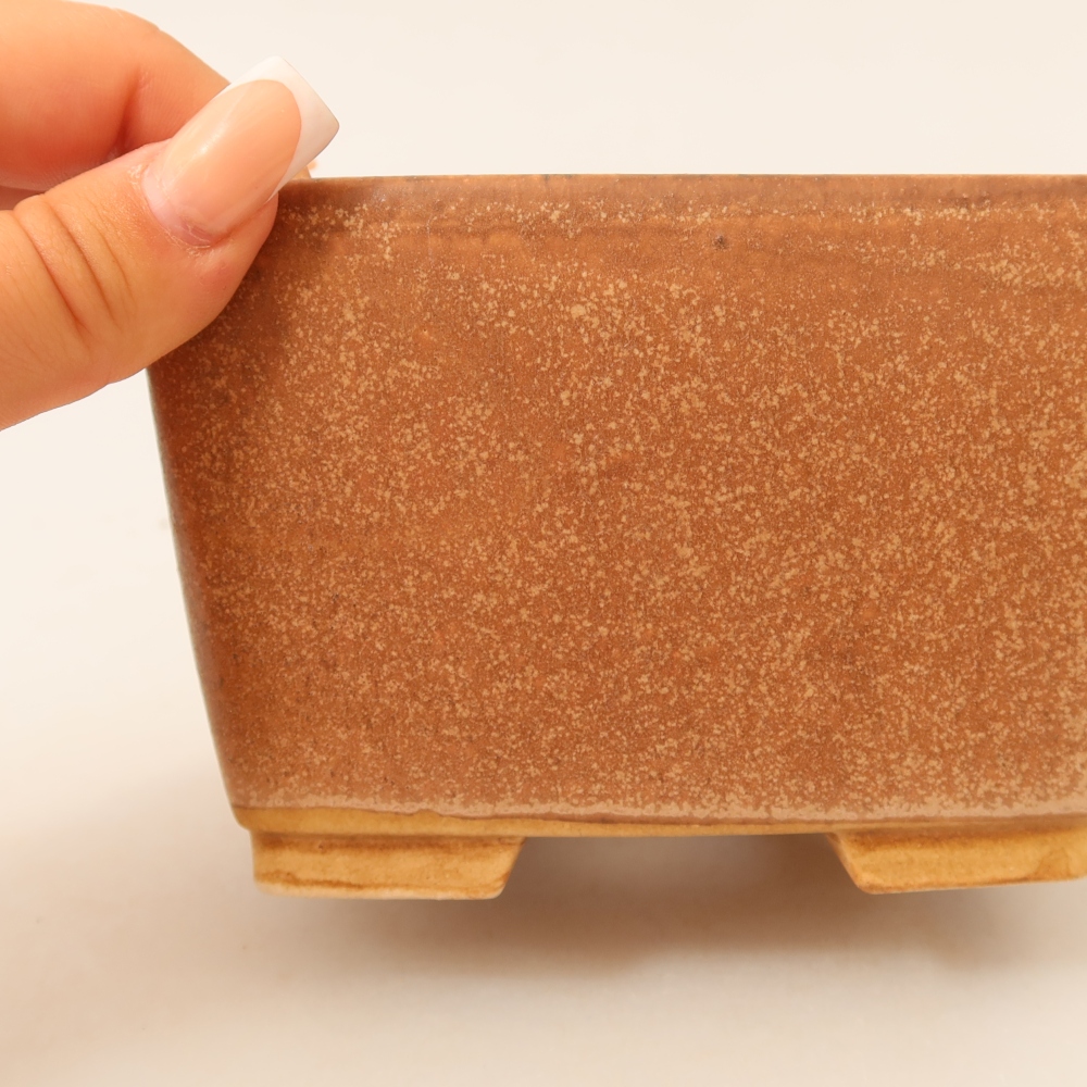 Ceramic bonsai pot, 13 x 13 x 8 cm, pink