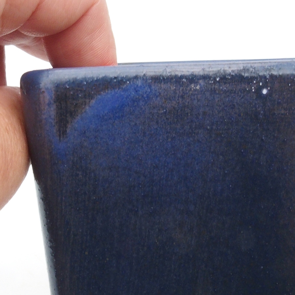 Ceramic bonsai bowl 8,5 x 8,5 x 10,5 cm, color blue