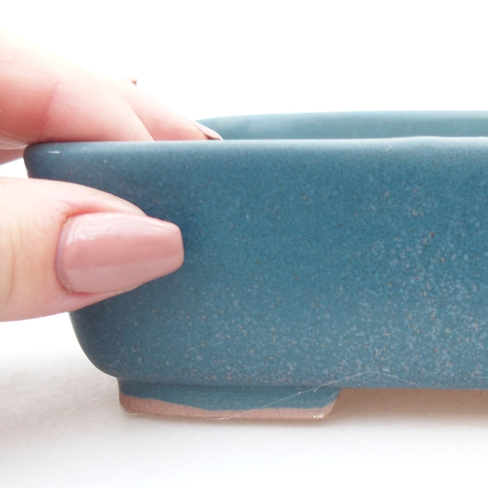 Ceramic bonsai bowl 15 x 12 x 4,5 cm, colour blue
