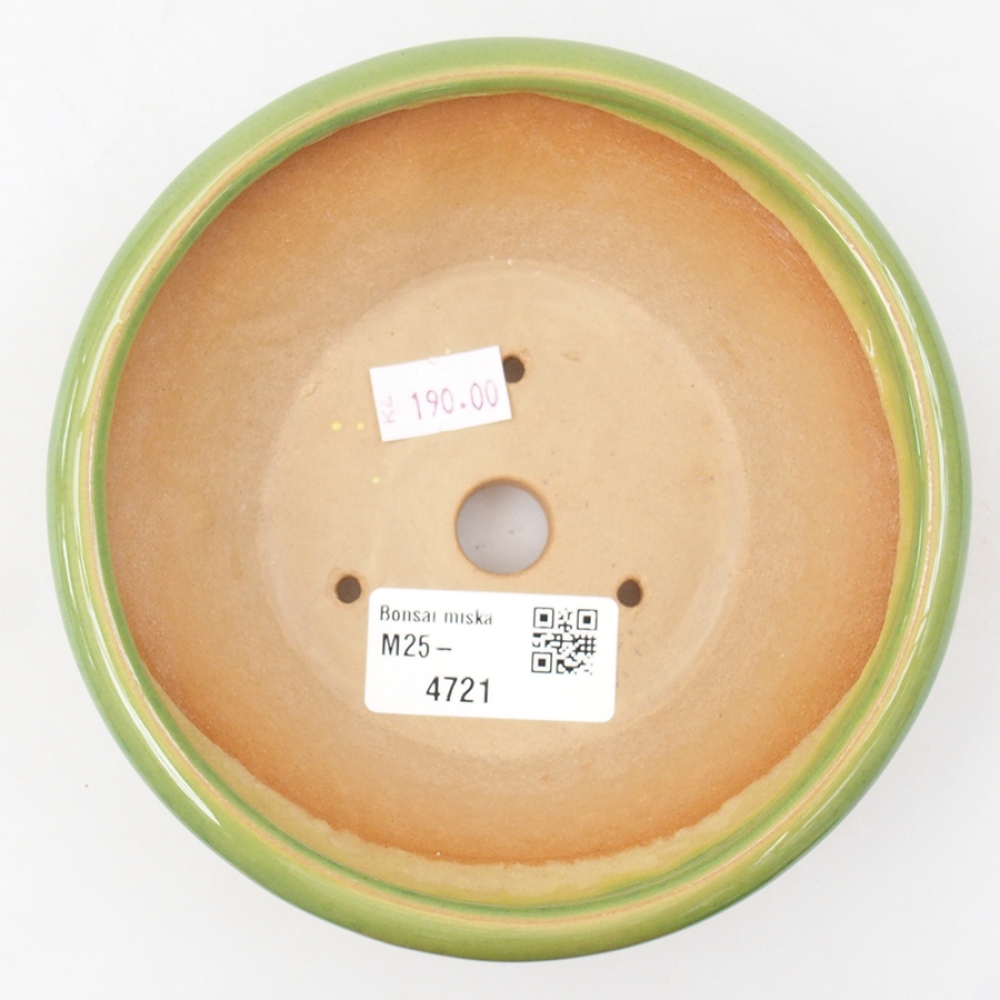 Ceramic bonsai bowl 13,5 x 13,5 x 5 cm, color green