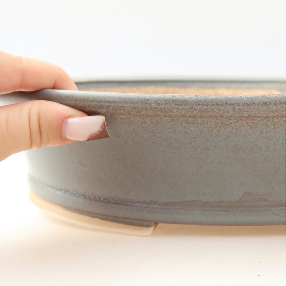 Ceramic bonsai pot, 31 x 28.5 x 7 cm, blue