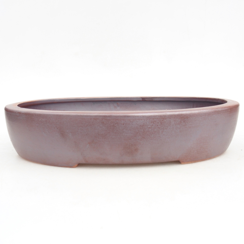 Ceramic bonsai bowl 27 x 21 x 5 cm, metal colour