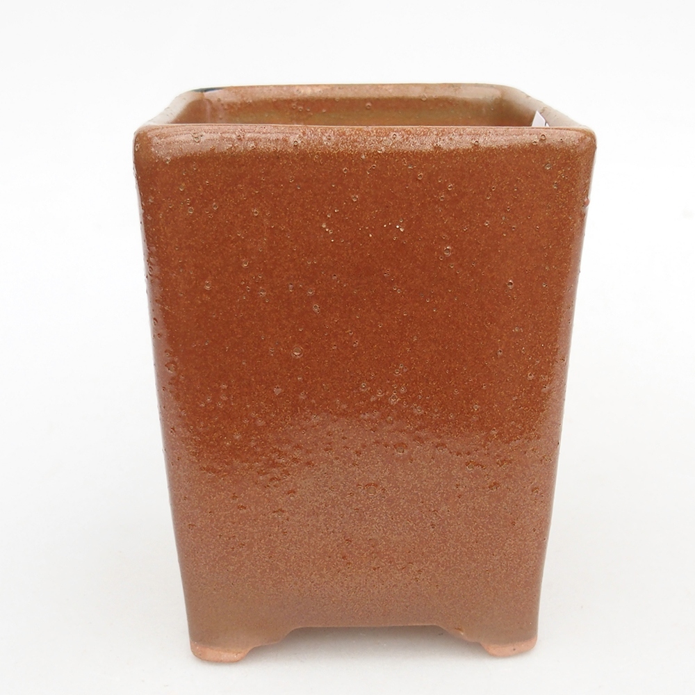 Ceramic bonsai bowl 8,5 x 8,5 x 11,5 cm, brown