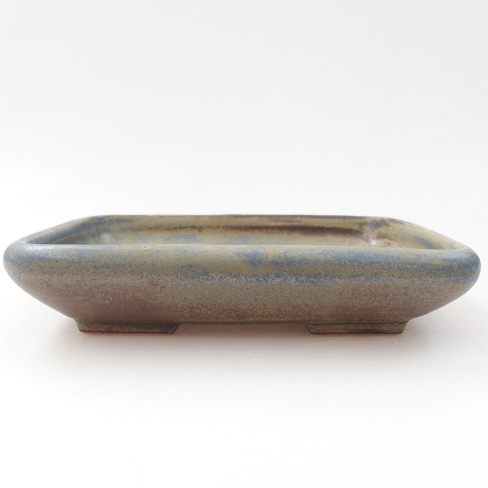 Ceramic bonsai bowl 17 x 13,5 x 3,5 cm, color blue
