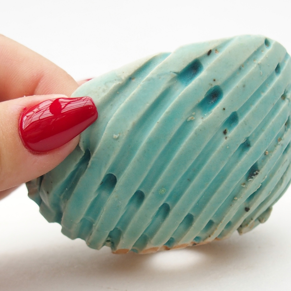 Ceramic Shell 8,5 x 8 x 5,5 cm , colour blue