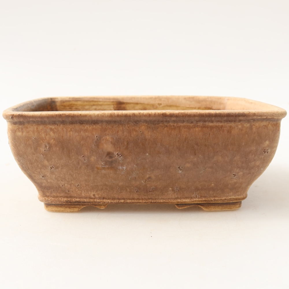 Ceramic bonsai pot, 15 x 12.5 x 5.5 cm, pink
