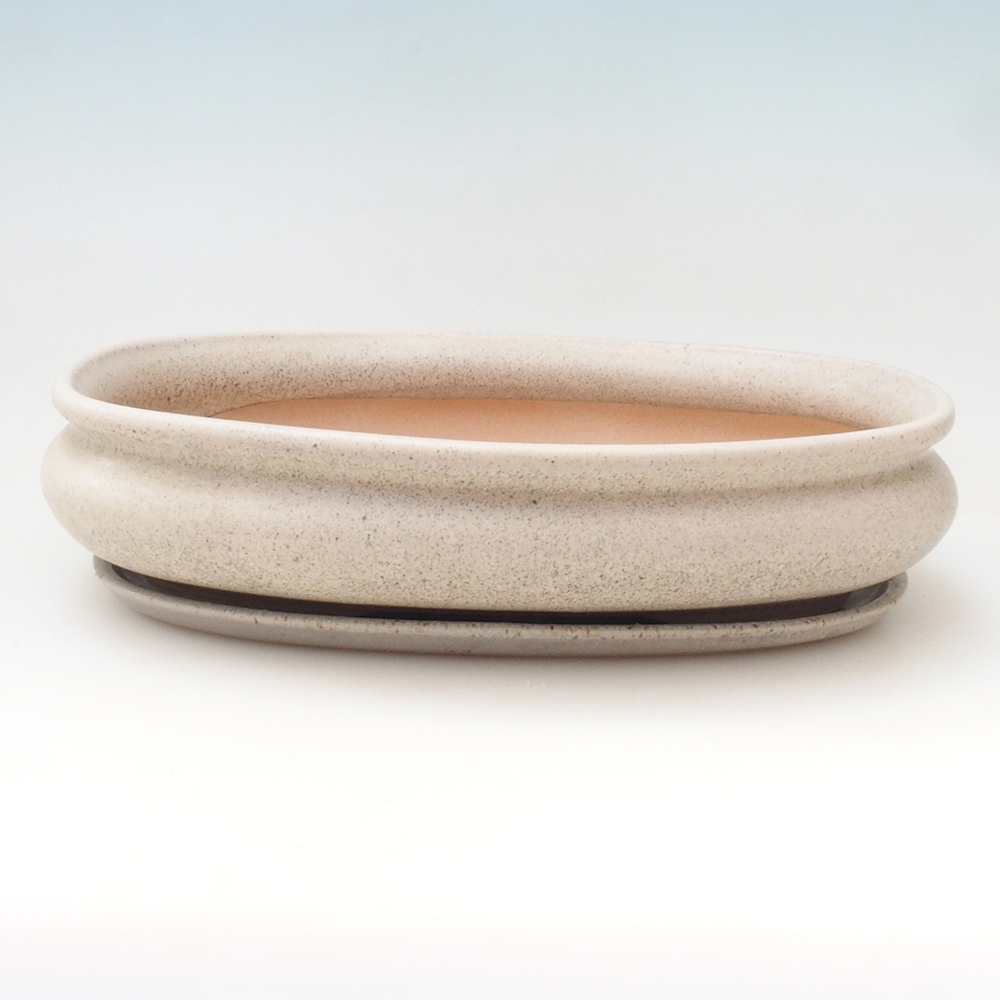 Bonsai bowl + saucer H01 - 12x9x5 cm