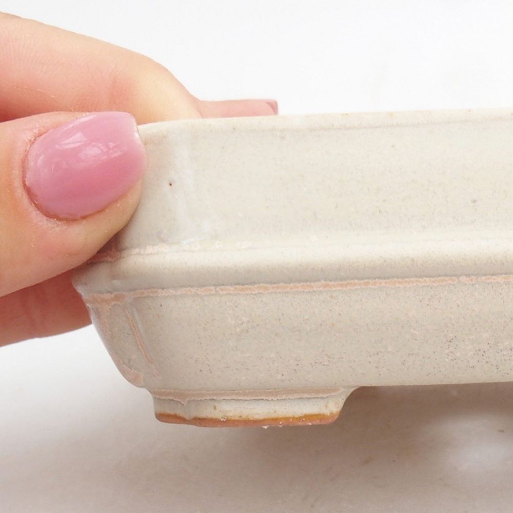 Ceramic bonsai bowl 12 x 10 x 4 cm, color beige