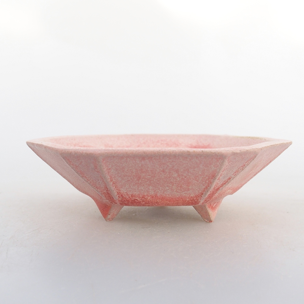 Ceramic bonsai bowl 8,5 x 8 x 2,5 cm, pink