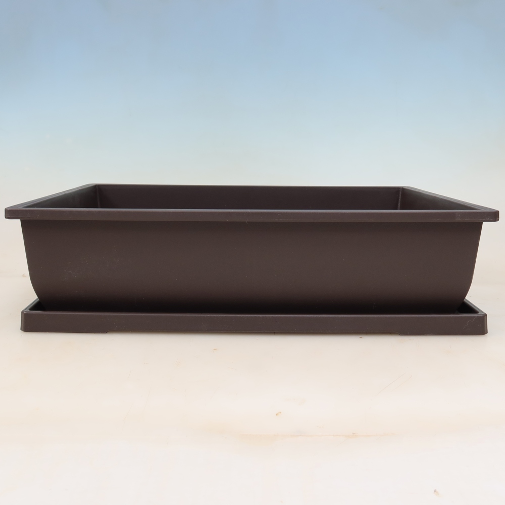 Bonsai Pot + Saucer, Plastic, MP-6 - 41 x 30.5 x 10 cm