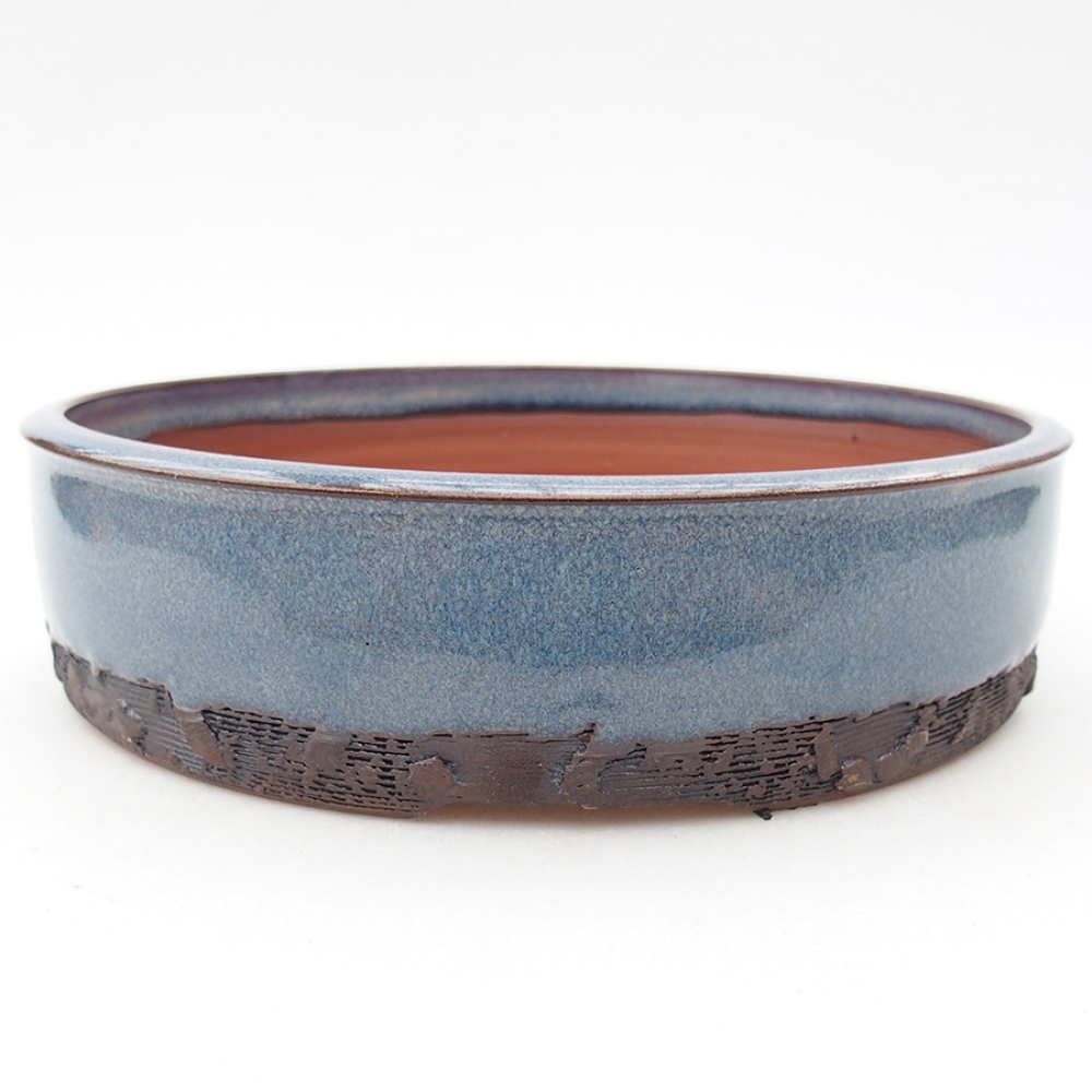Ceramic bonsai bowl 20 x 20 x 5 cm, color blue
