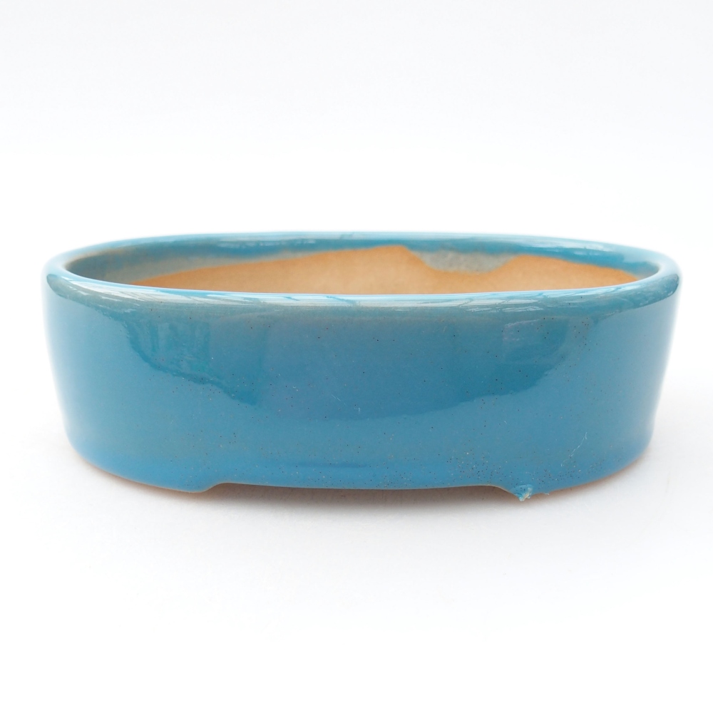 Ceramic bonsai bowl  12,5 x 10 x 3,5 cm, color blue