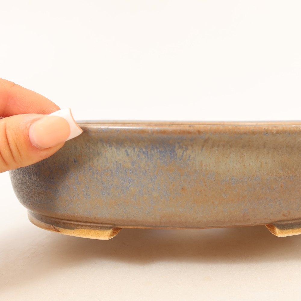 Ceramic bonsai pot, 21 x 19 x 5 cm, blue