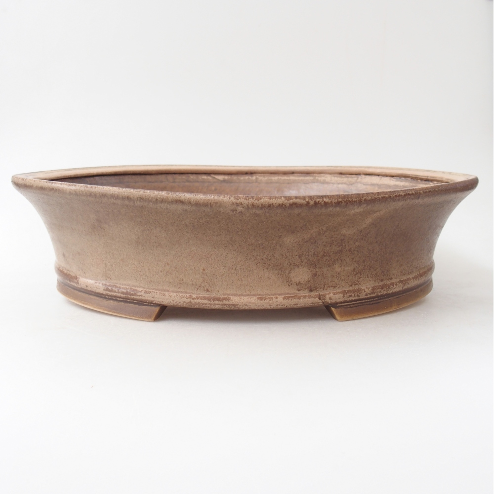 Ceramic bonsai bowl 32 x 29 x 7,5 cm, colour beige