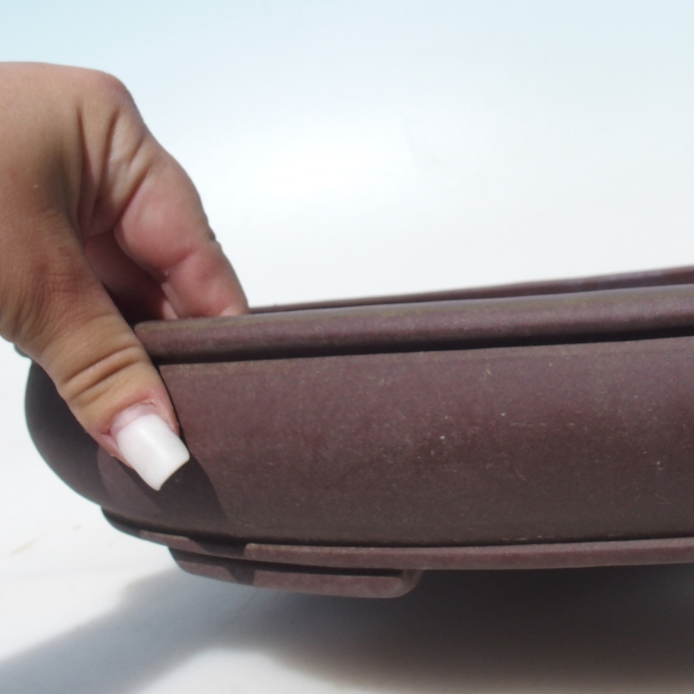 Bonsai bowl 41 x 33 x 6,5 cm - brown