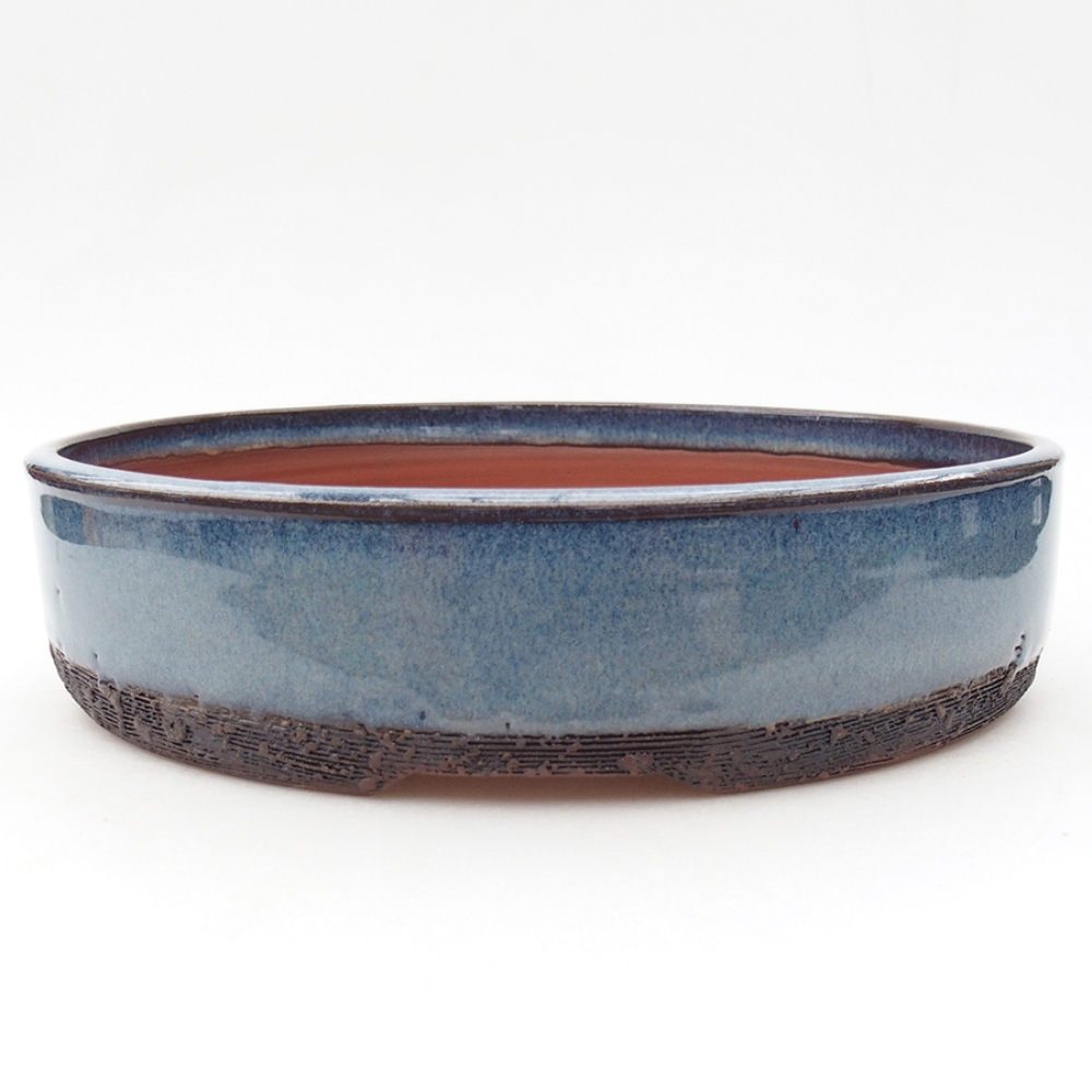 Ceramic bonsai bowl 24 x 24 x 5,5 cm, color blue