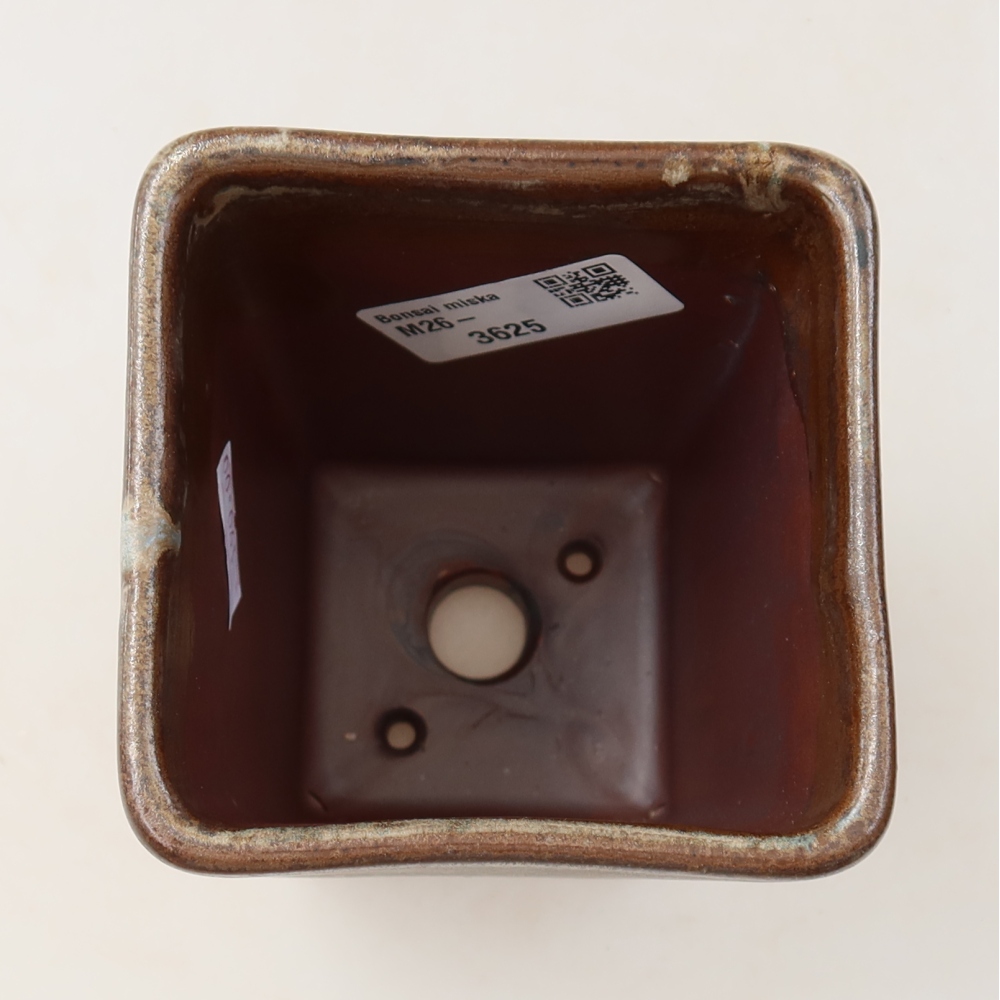 Ceramic bonsai bowl 8,5 x 8,5 x 11 cm, brown