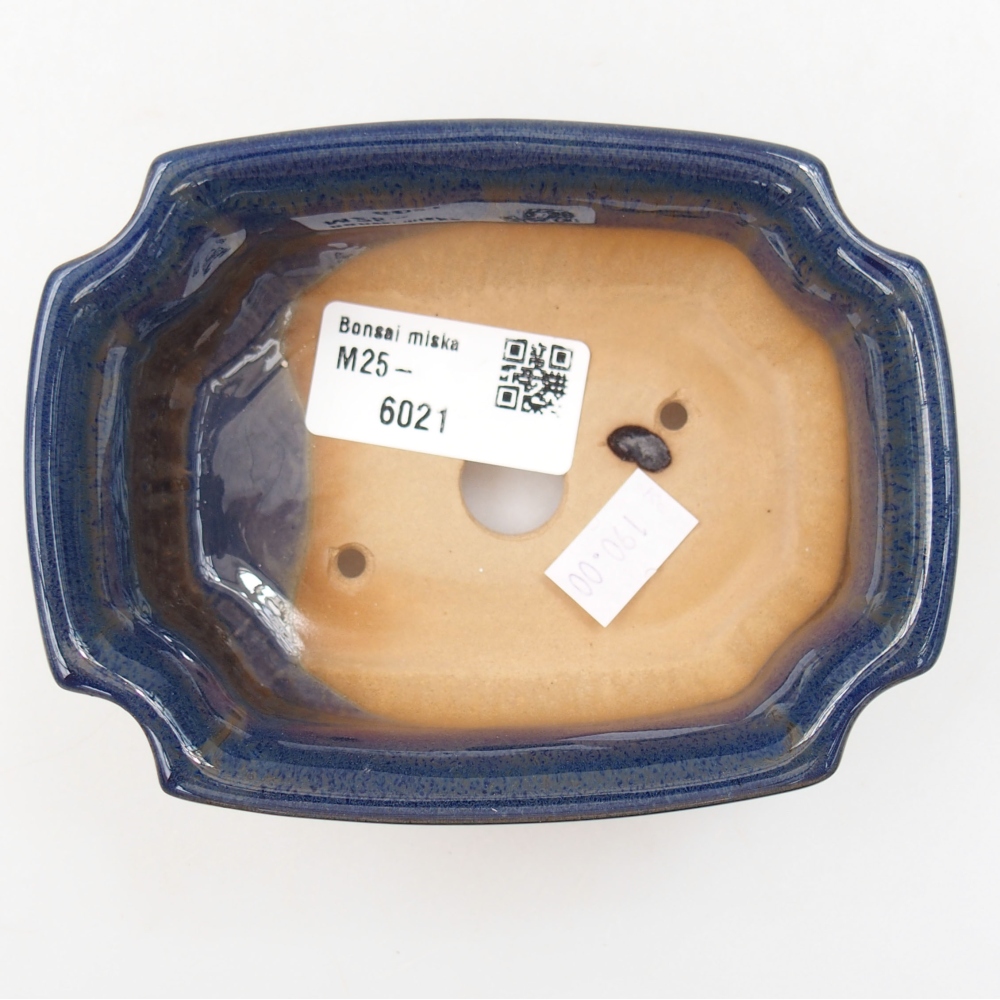 Ceramic bonsai bowl 12 x 9 x 4,5 cm, color blue