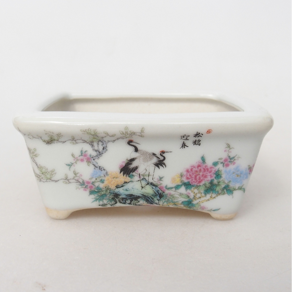 Mini bonsai bowl 8 x 6,5 x 3,5 cm, white
