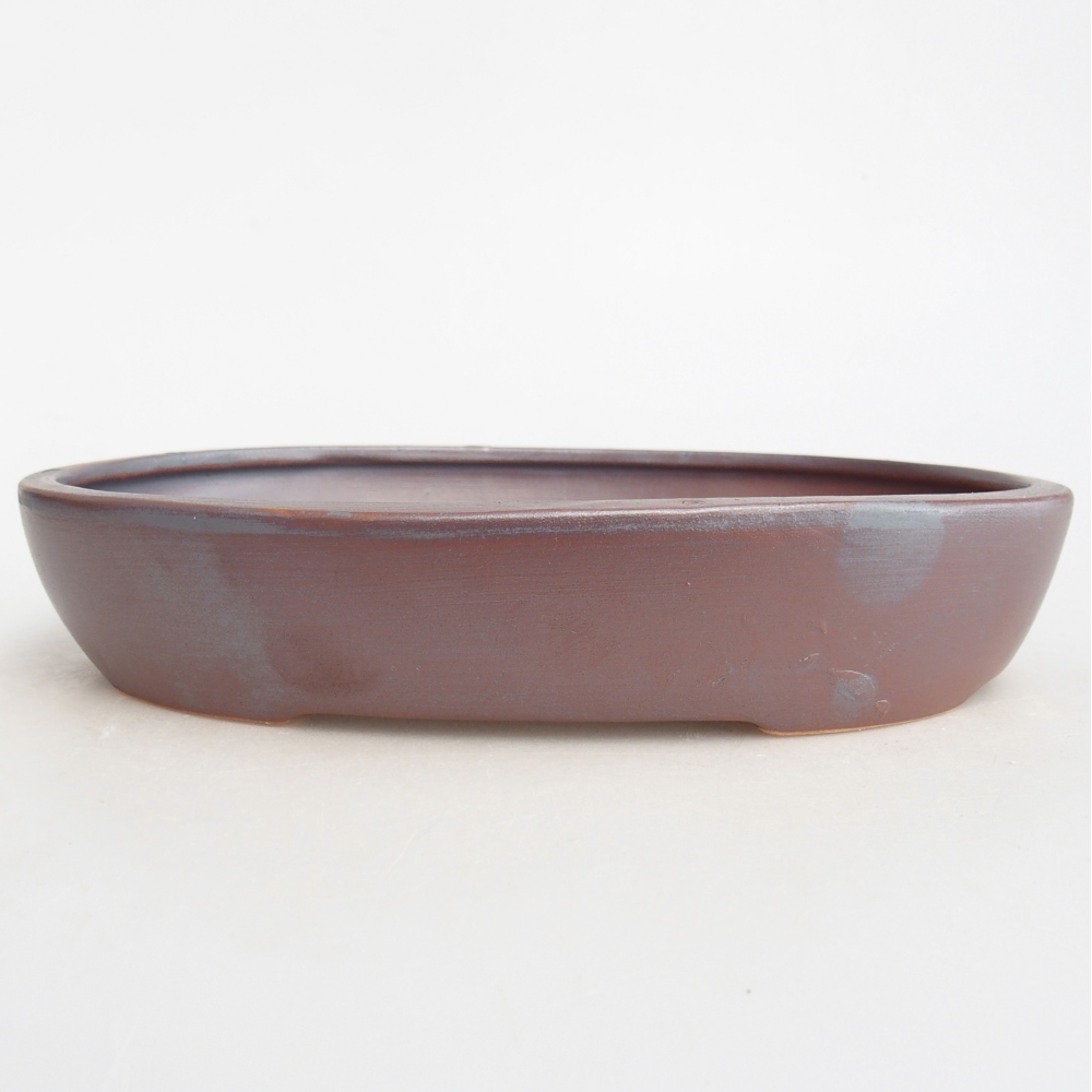 Ceramic bonsai bowl 22 x 17 x 4 cm, metal colour