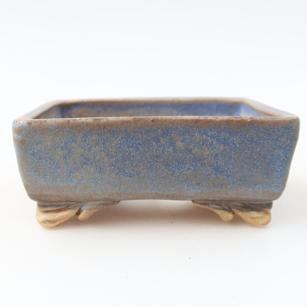 Ceramic bonsai pot, 10 x 8 x 4 cm, blue