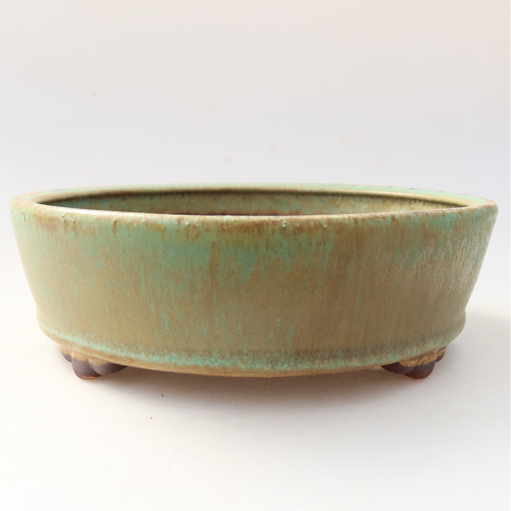 Ceramic bonsai bowl 15,5 x 15,5 x 5 cm, green