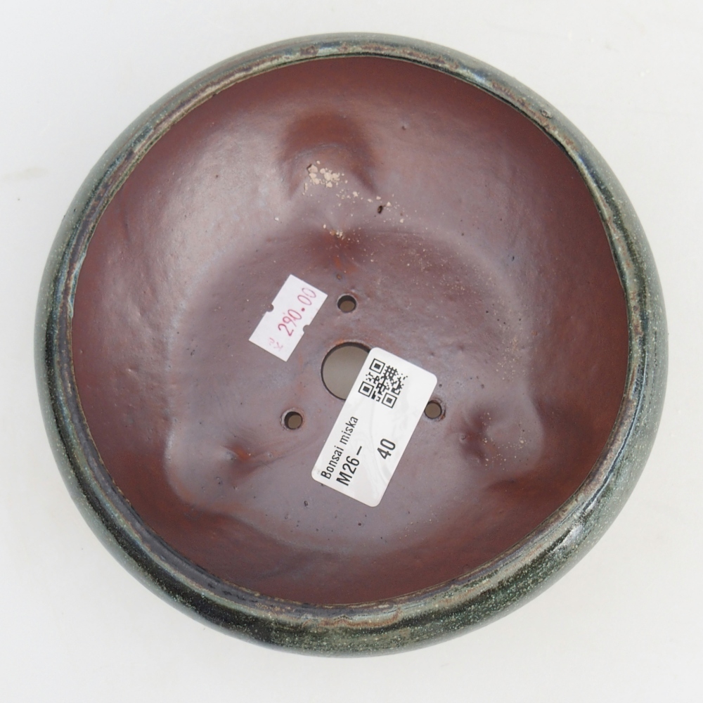 Ceramic bonsai bowl 15 x 15 x 7 cm, green