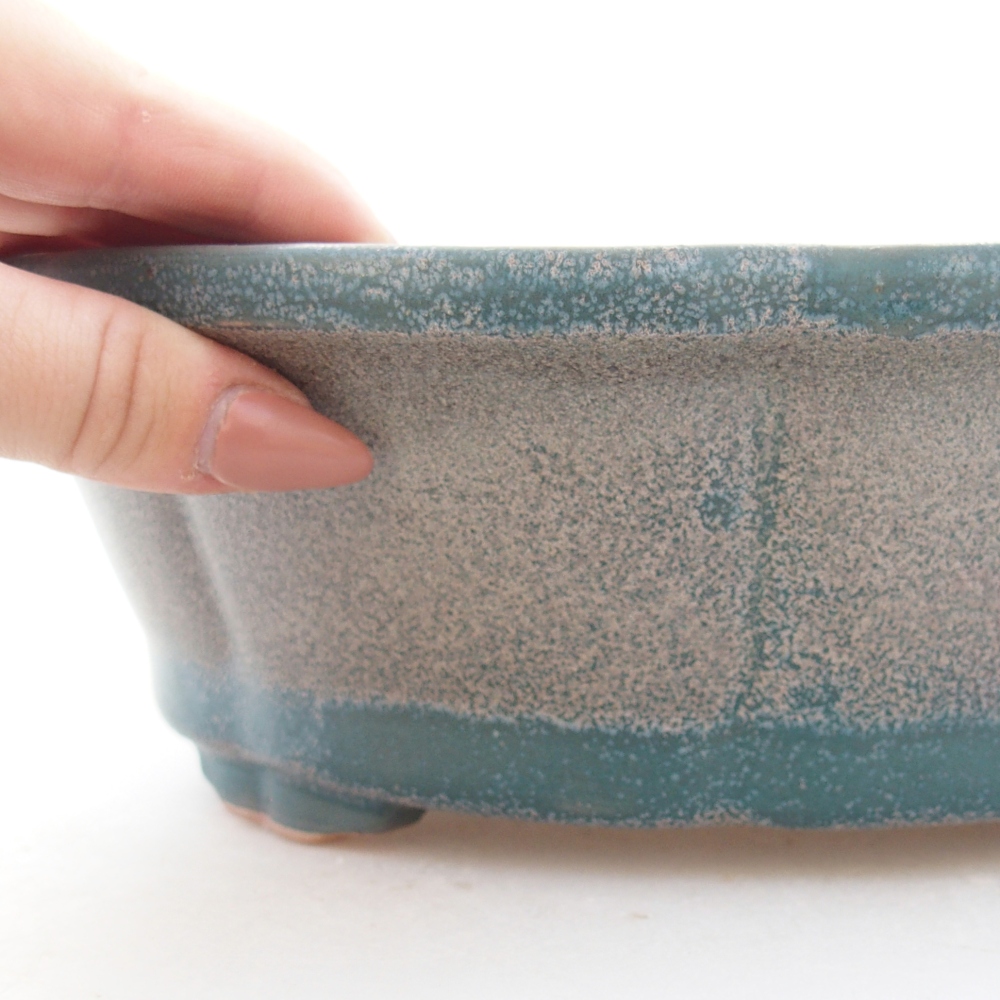 Ceramic bonsai bowl 26 x 26 x 8 cm, colour blue