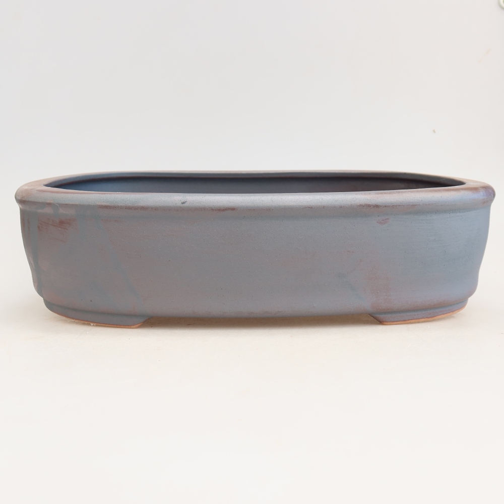 Ceramic bonsai pot, 31.5 x 24 x 8 cm, metallic color