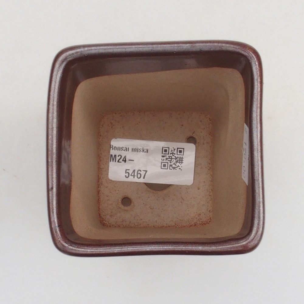 Ceramic bonsai bowl 8 x 8 x 10 cm, color brown