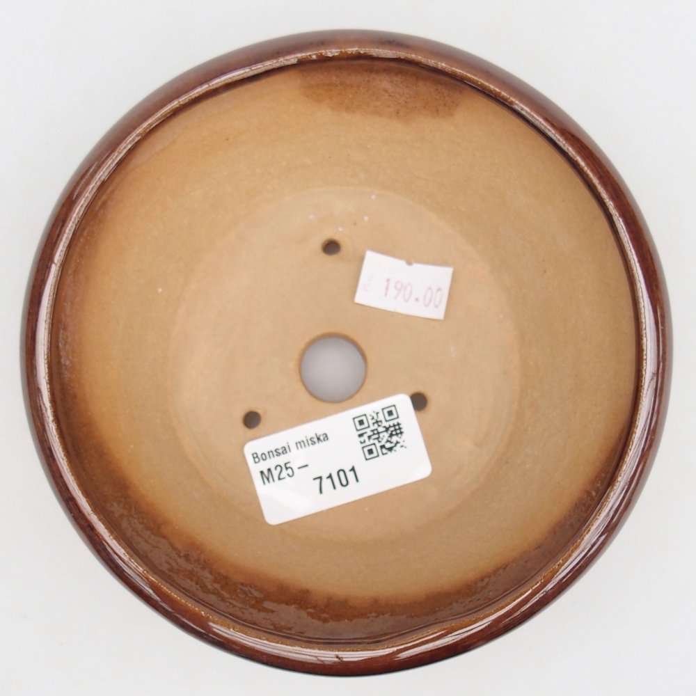 Ceramic bonsai bowl 13,5 x 13,5 x 5 cm, brown